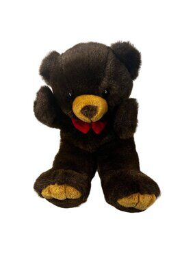 JC Penney Plush Teddy Bear Puppet Bowtie Preowned One Foot Toe Separator Loose